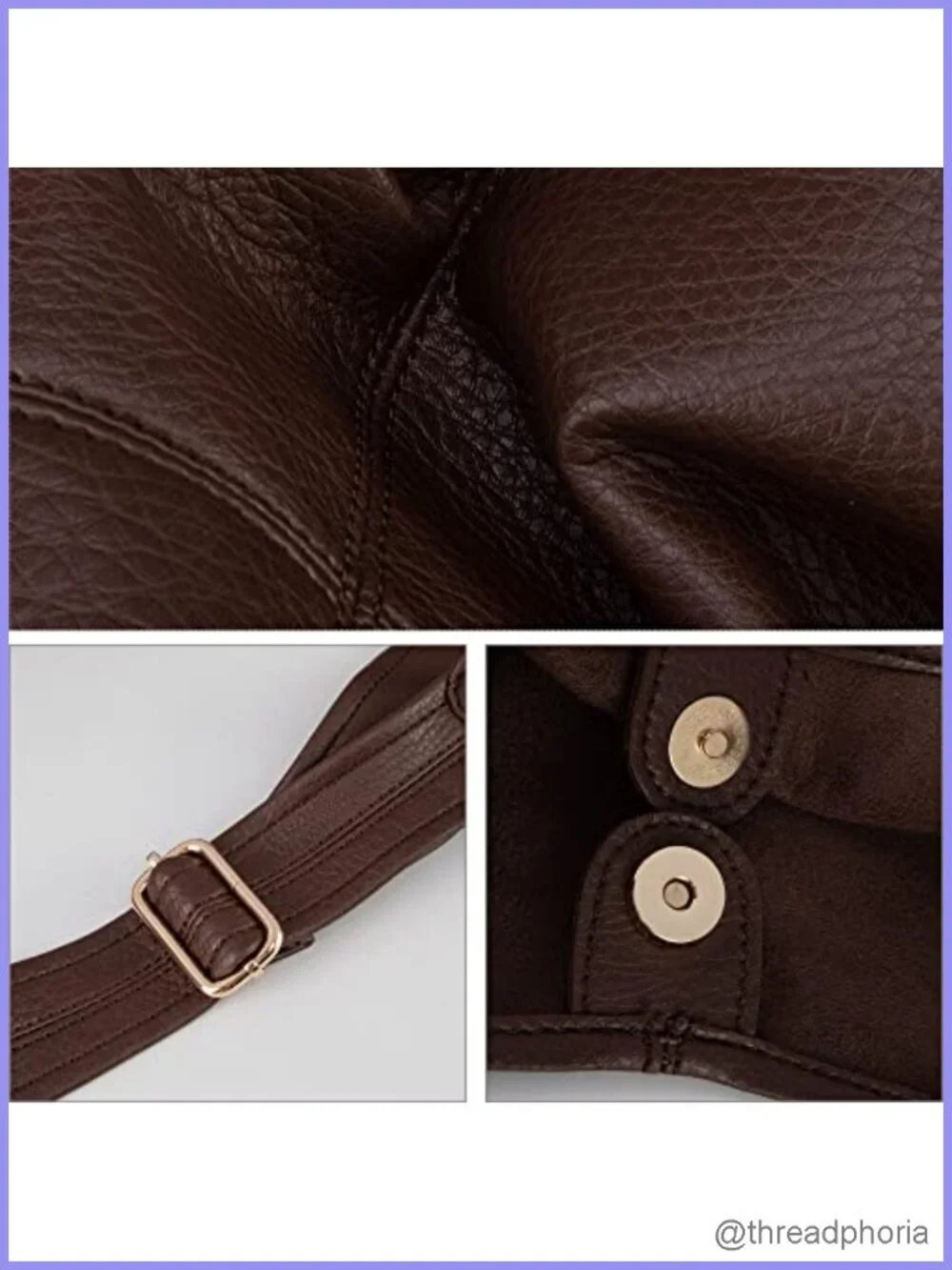 Vegan Leather Hobo Shoulder Bag with Wristlet Set